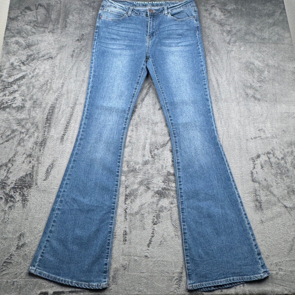 Women's Articles of Society Flare Jeans Medium Wash Blue Denim 13/31 High Rise